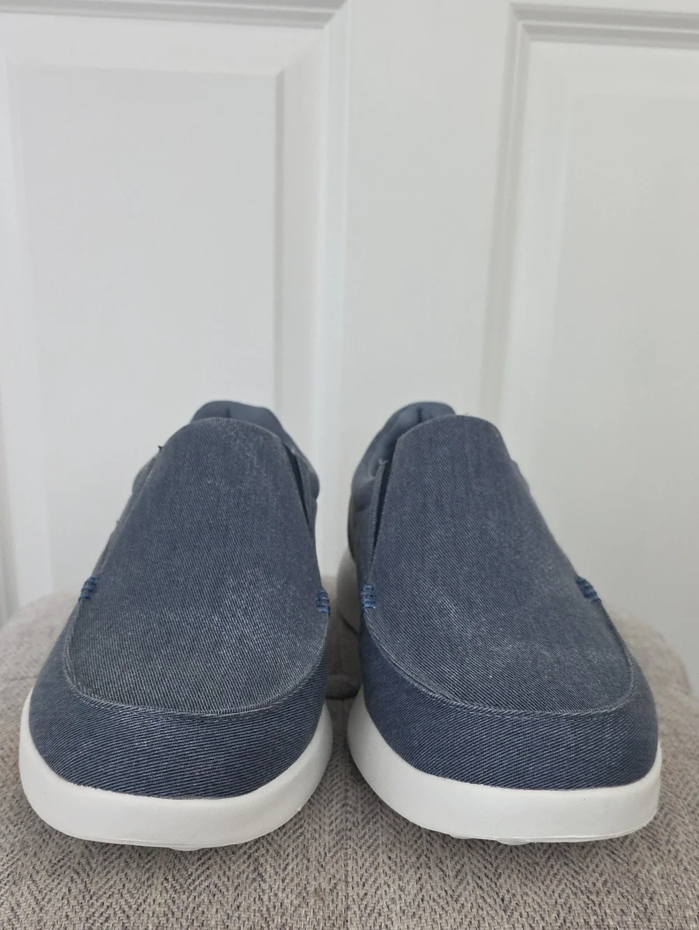 Men's Orthocomfoot Slip-On Loafers/ Orthopedic Planter Fasciitis- Blue Size 46